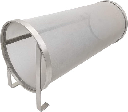 Hop Hopper Spider Strainer Basket Filter for Homebrew Hops Beer & Tea Brewing Bucket Fermenter Kettle, 304 Stainless Steel 300 Micron Mesh - 4" x 10"