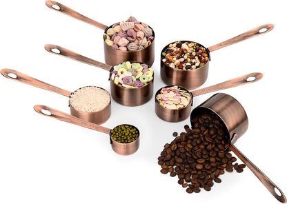 Measuring Cups and Spoons Set, 18/8 Stainless Steel Measuring Cups and Spoons Set for Kitchen & Baking, 5 MeasurE Cups &6 Long MeasurE Spoons&Leveler, Metric Measure Tools for Dry & Liquid