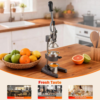 Manual Cast Iron Juicer, Commercial Lemon Squeezer, Professional Citrus Juicer, Ideal for Extracting Juice From Lemons, Oranges, and Grapefruits. Easy to Clean. (Black)