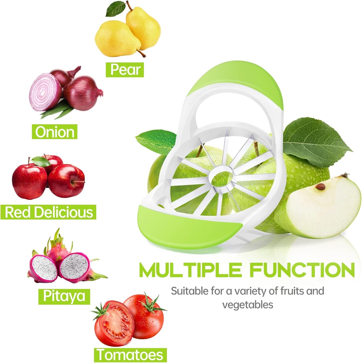 Supercenter Apple Cutter, Apple Corer and Slicer - Stainless Steel Apple Corer - 4.72 Inch Apple Slicer Tool with 12 Super Sharp Blades, lightweight Apple Slicer and Corer with Anti-slip Handle