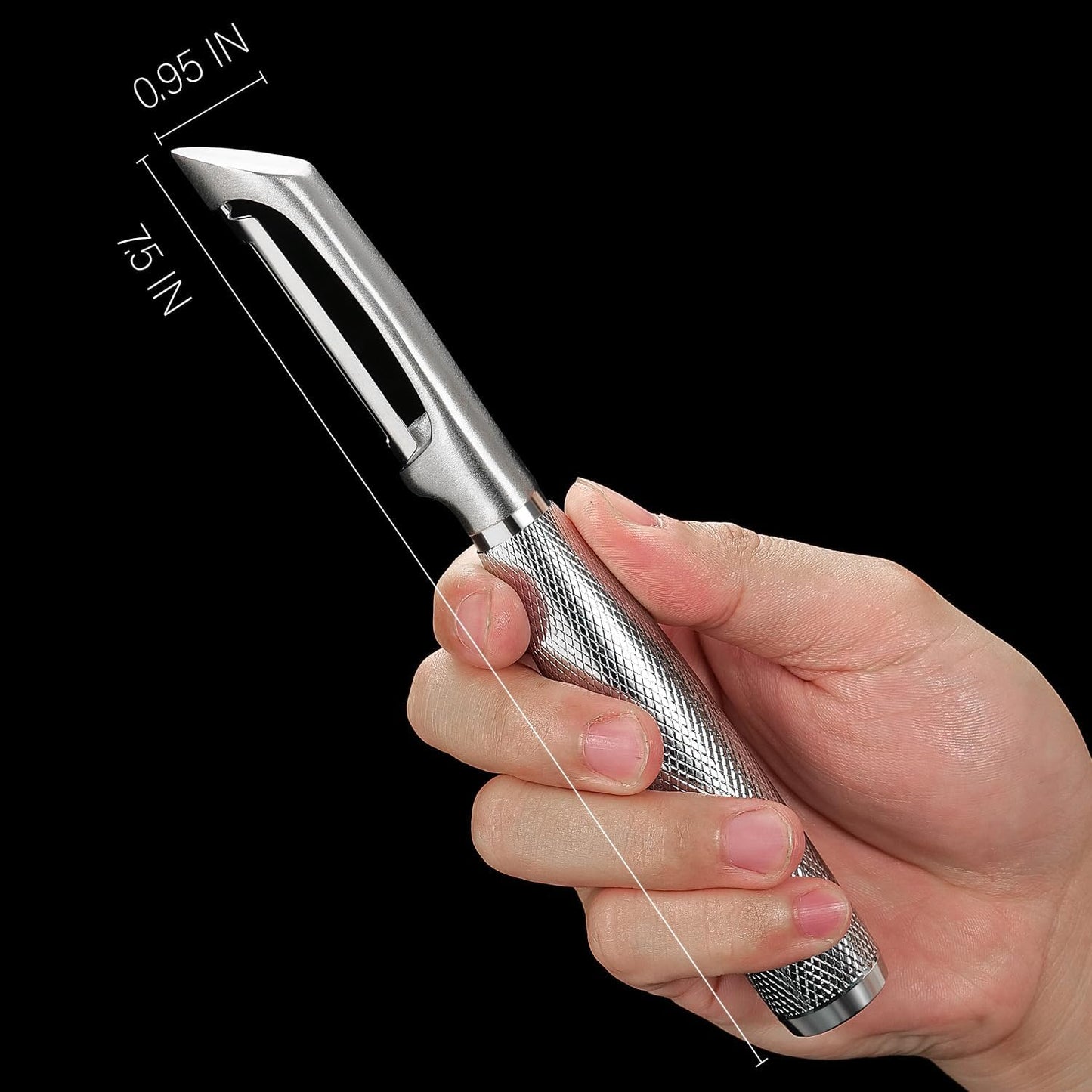 Serrated Blade Premium I Type 304 Stainless Steel Multifunctional Kitchen Peeler Real Wood Handle Ultra Sharp Blade Vegetable Potato Apple（Agarwood）