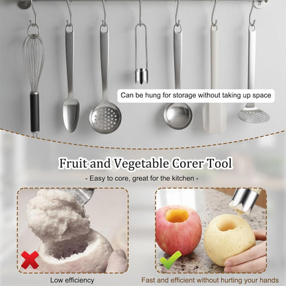3PCS Red Bell Pepper Seed Corer-Multifunctional Fruit And Vegetable Core Remover,Kitchen Gadgets for Pepper, Pineapple, Pear (silvery)