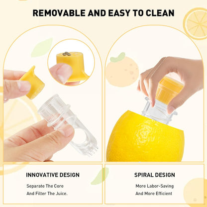 Lemon Squeezer 2-Pack, Manual Citrus Juicer with Screw Top and Built-in Filter, Portable Lime Press for Cocktails, Cooking, and Travel – Compact, BPA-Free Juicer in Yellow and Green