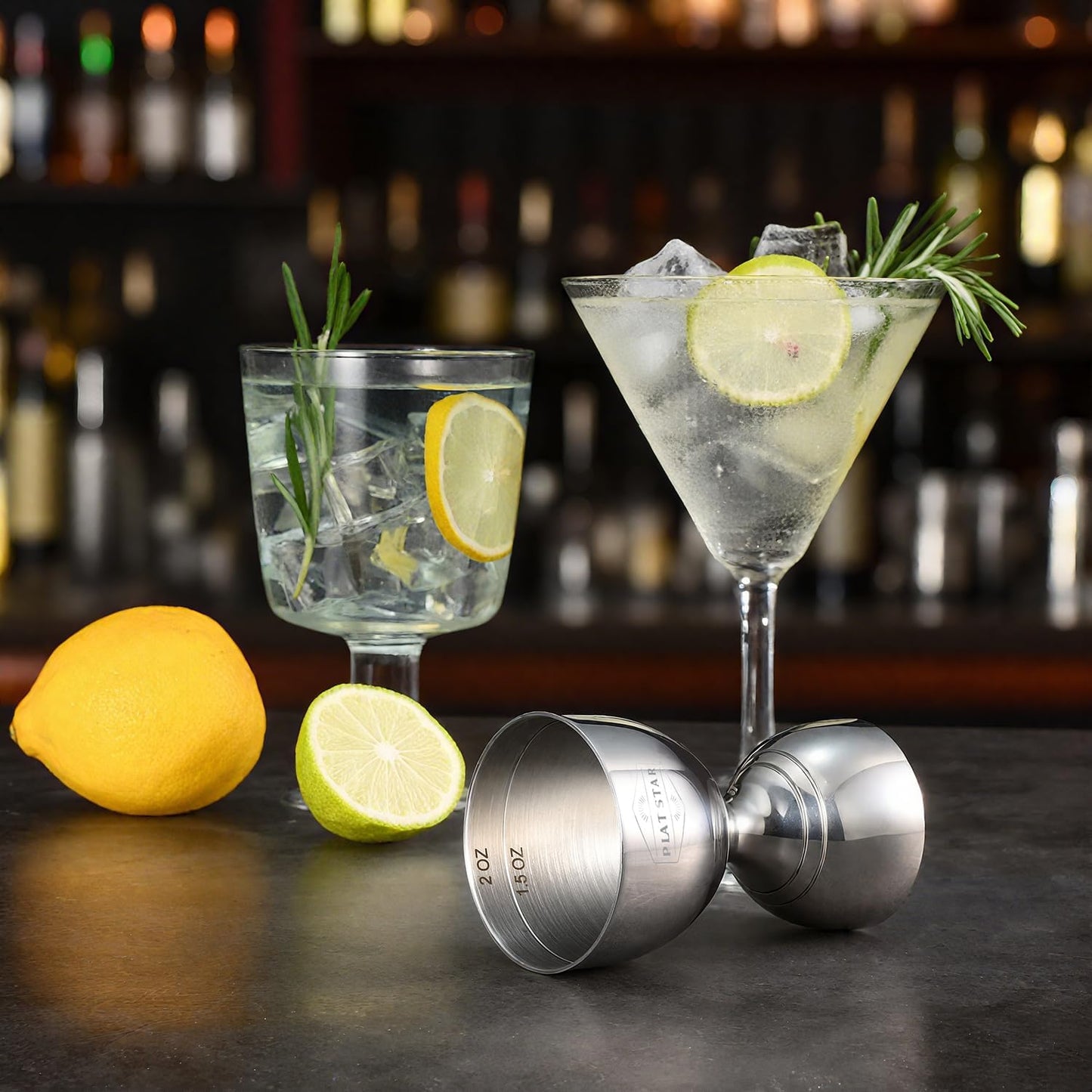 Stainless Steel Cocktail Jigger 2 Pack, Commercial Bar Tool for Restaurant, Bar, Pub & Catering, Bulk 1oz 2oz Double Sided Bell Jigger with Measurements, Professional Bartender Measuring Cup