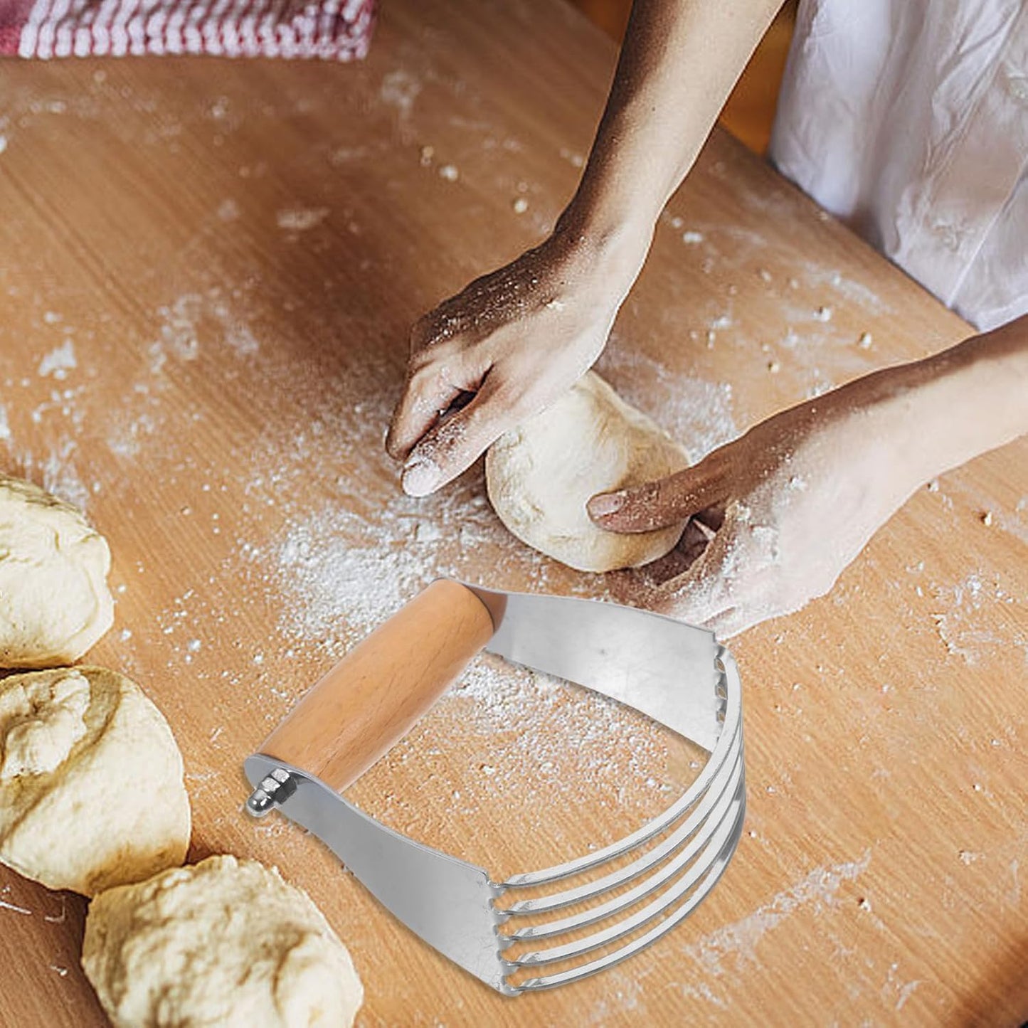 VOSAREA Dough Cutter Flour Mixer Kitchen Tool for Baking Easy to Clean Pastry Blender with Solid Structure for Mixing and Cutting Dough