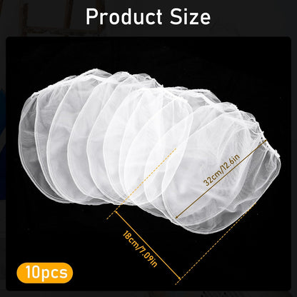 Paint Strainer Bags 1 Gallon Paint Filter Bag White Fine Mesh Disposable Bag Bucket Strainer with Elastic Drawstring Top Opening for Paint Gardening, 5 Pack