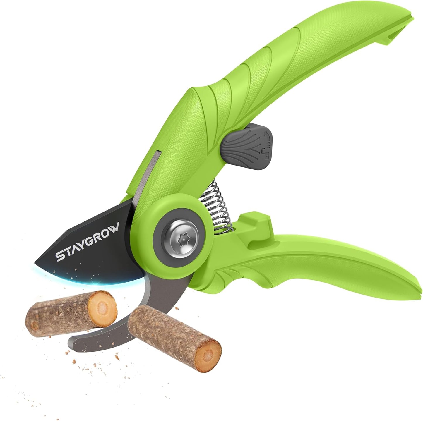 2pcs 6.5" Pruning Shears for Gardening, Ultra Sharp Garden Scissors for Precise Cuts, Stainless Steel Bonsai Clippers with Spring Loaded, 6.5 Inch Garden Shears (1pc Straight & 1pc Curved)