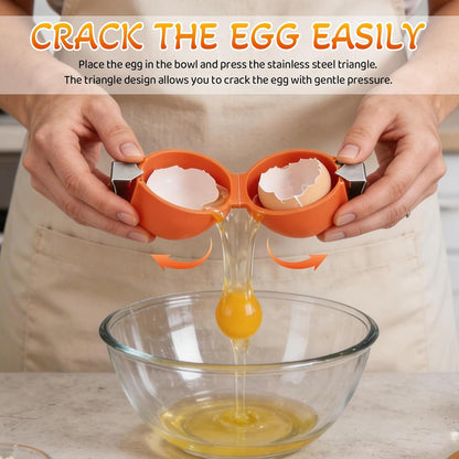 3 PCS 2026 New Egg Shell Opener, Stainless Steel Egg Cracker Tool, Hard Boiled Egg Peeler Tool for Cutting Eggs,Quickly Cutting Off Eggs Breaker Kitchen Gadgets
