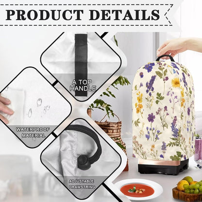 Coffee Pastry Blender Dust Cover with Drawstring Field Stand Mixer or Coffee Maker Cover Anti Fingerprint Polyester Appliance for Home Kitchen Decor