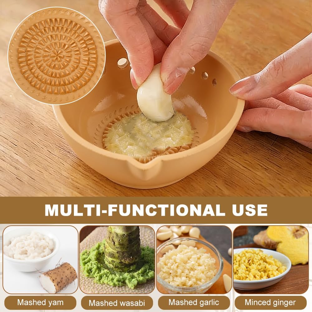 Pottery Herb Stripper Bowl with Multiple Size Holes - Kitchen Tool for Separating Herb Leaves from Stems & Root Removal(Size:2.76inch)