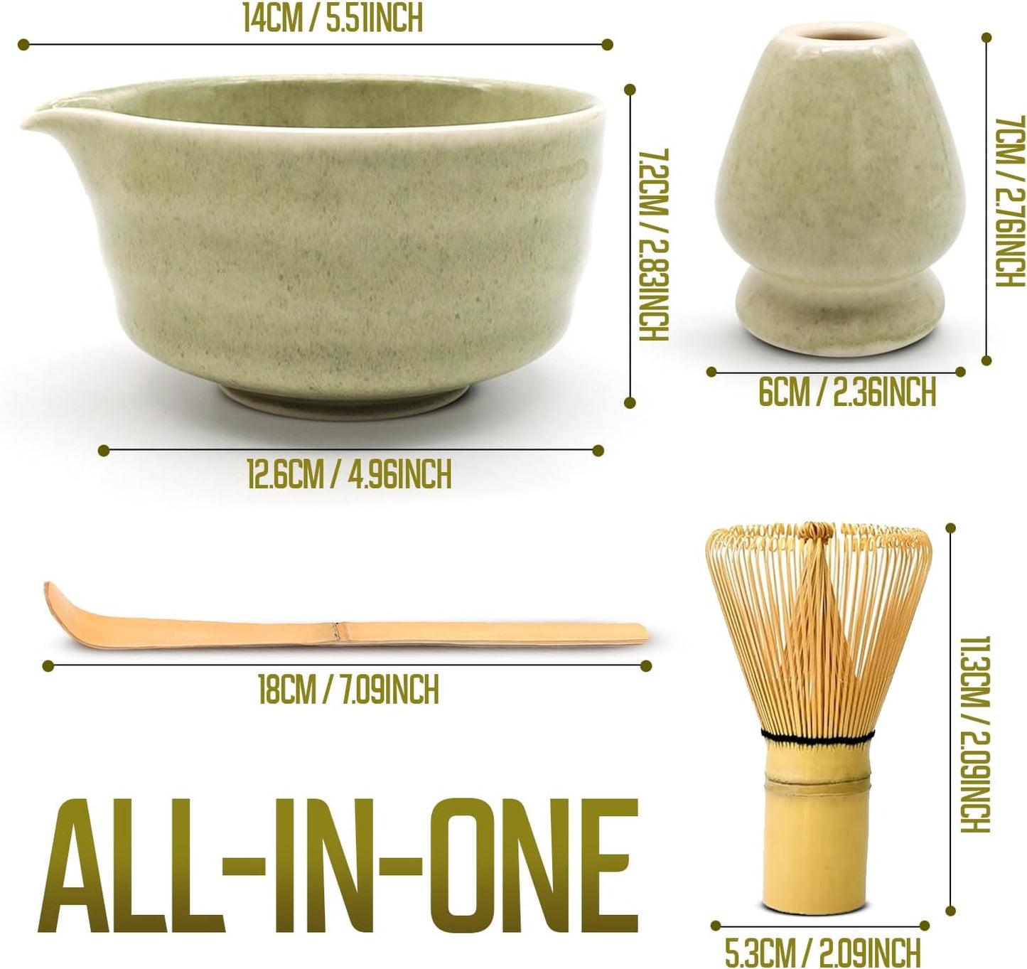 Matcha Whisk Set - 4 Pcs Matcha Tea Set Ideal for Matcha Tea Preparation - Provide an Authentic and Traditional Tea Ceremony Journey with Our Matcha Set - Matcha Kit for Flavor and Smooth Whisking