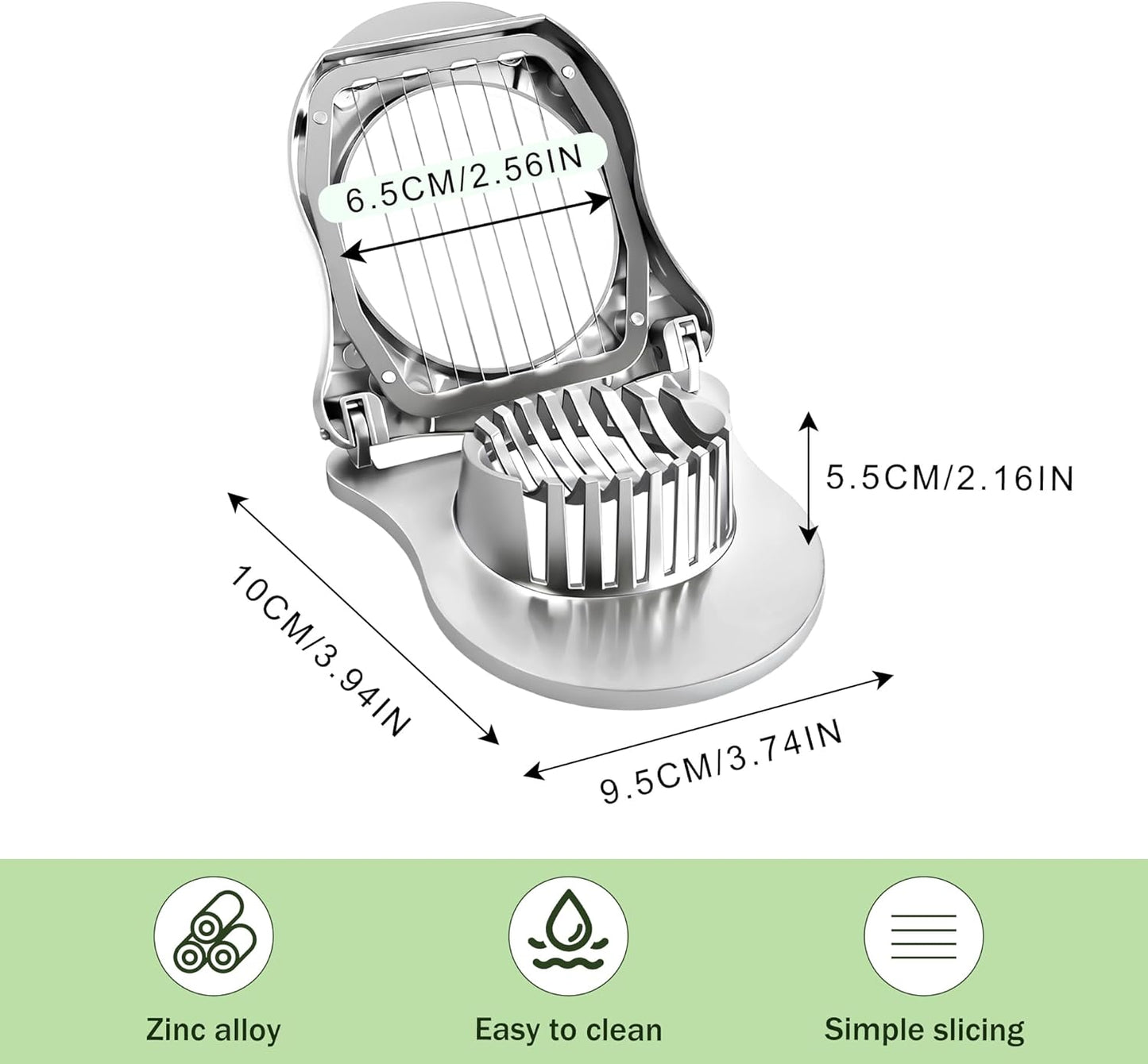 3 in 1 Egg Slicer, Egg Cutter Egg dicer for Boiled Eggs -Stainless Steel Wire with 3 Slicing Styles