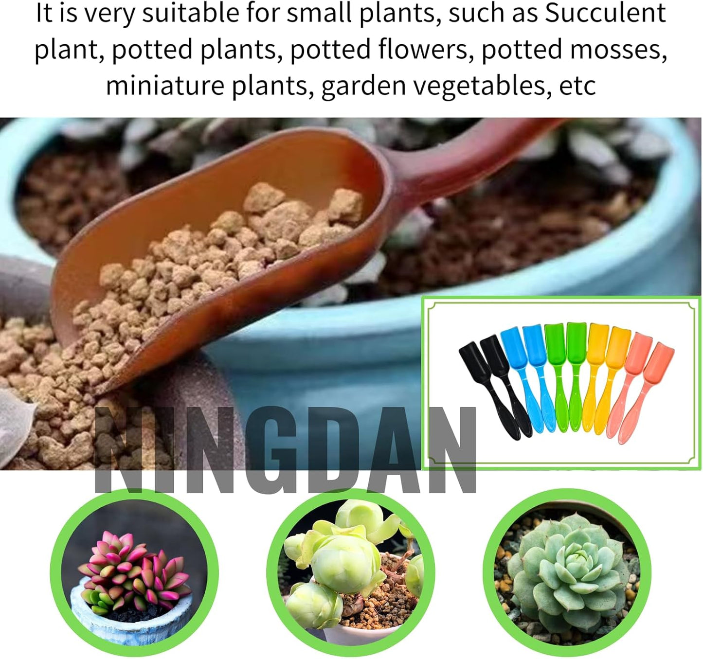 10Pcs NINGDAN Mini Shovel,Plastic Mini Gardening Shovel Spoons Soil Scoops,Cultivation Digging Transplanting Tools for Succulents Potted Flowers,Milk Powder/Coffee Beans Scoops (5 Colors)