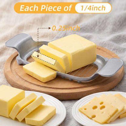 Butter Slicer Cheese Cutter Stainless Steel Multipurpose Kitchen Tool for Even Slicing of Block Butter Cheese Eggs Soft Fruits