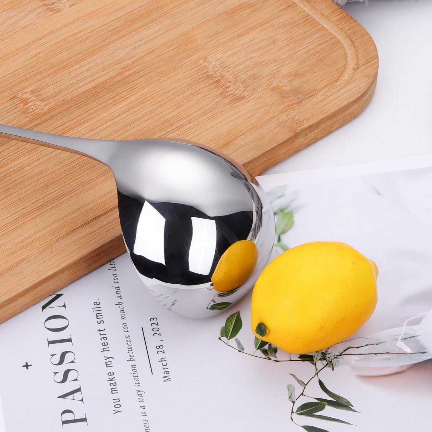 4.Oz 18/10 Stainless Steel Kitchen Ladle Cooking Utensils with 11.8-Inch Handle,Heavy Duty Serving Large Soup Spoon,Dishwasher Safe(Gold)