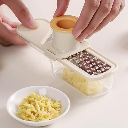 Ginger Garlic Grater Ginger Garlic Grinding Cooking W Container Multi Purpose Easy Grip Manual Kitchen Tool for Baking, Green