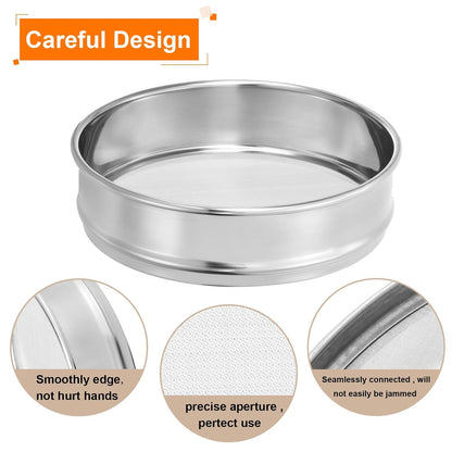 PATIKIL 10 Mesh Lab Sieve, 8" Diameter Test Sieve 304 Stainless Steel Wire Cloth (2mm) for Industrial Laboratory