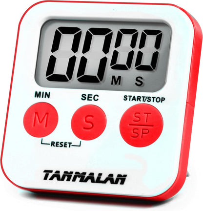 Tanmalan Kitchen Timer for Cooking Loud Alarm, Large Display, Auto Memory Loud Alarm, Large Display,Big Button，for Kids for Teacher Classroom Must Haves,Count Down-up,Easy to use (6.0-Grey)