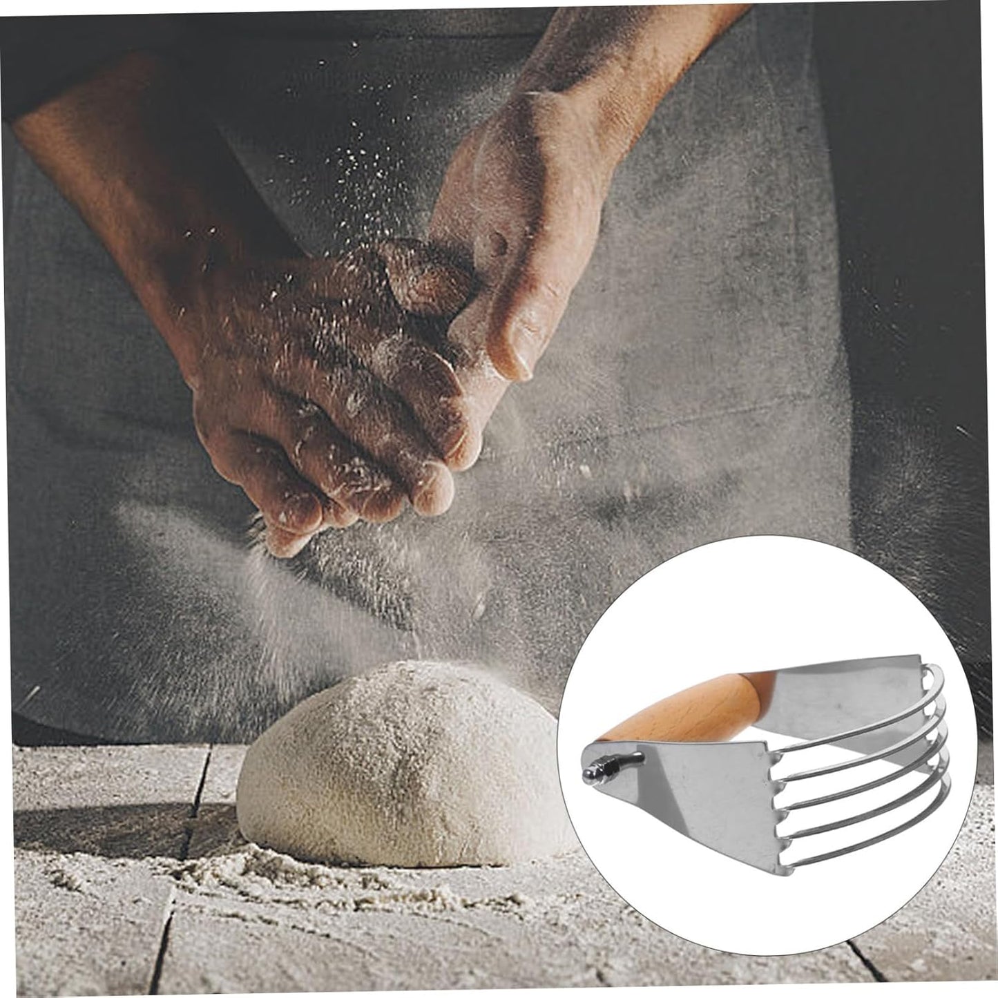 VOSAREA Dough Cutter Flour Mixer Kitchen Tool for Baking Easy to Clean Pastry Blender with Solid Structure for Mixing and Cutting Dough