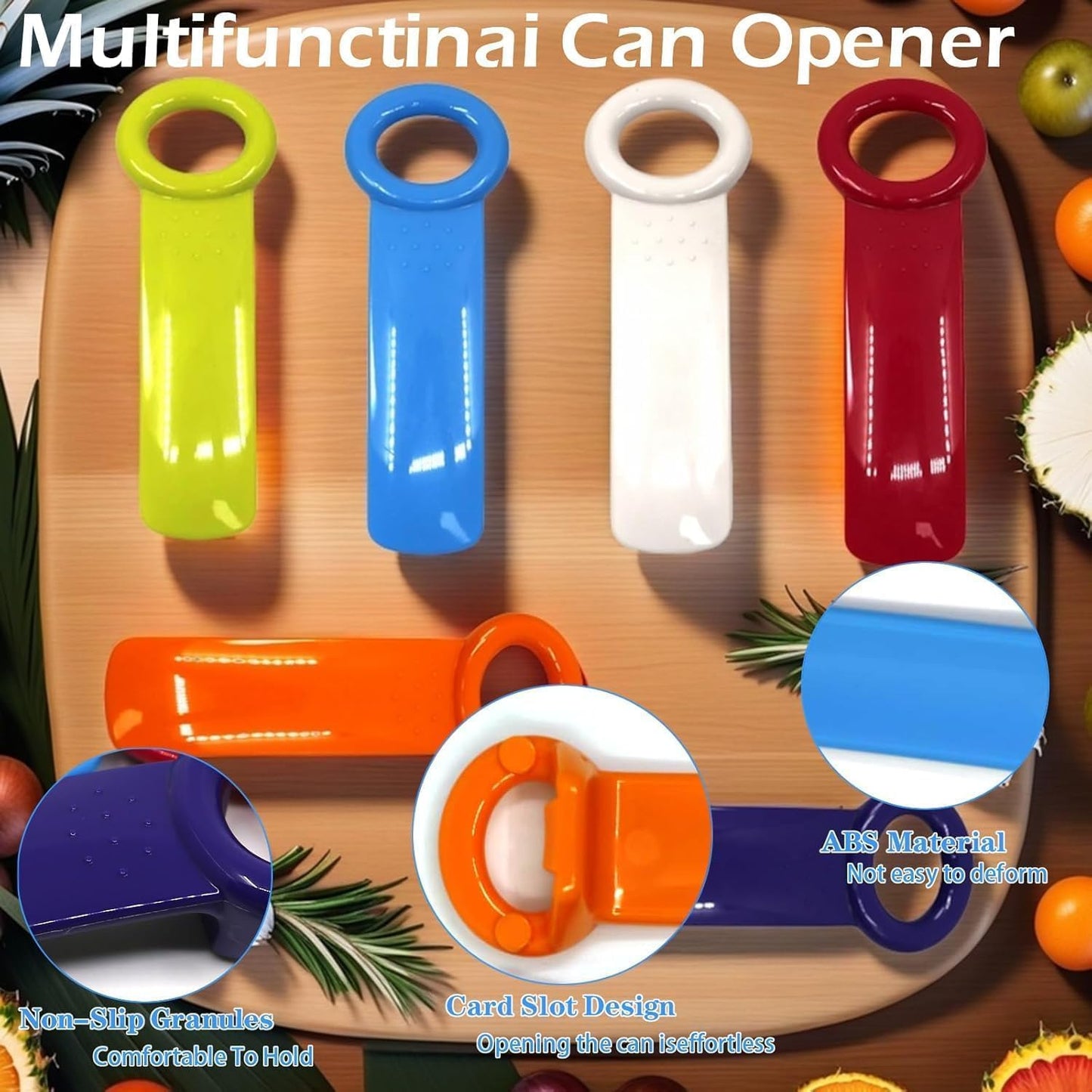 6 Pcs Jar Key Opener for Weak Hands, Elderly & Children - Plastic Jar Lid Opener with Easy Grip Hand Held 5.5" Colorful Design