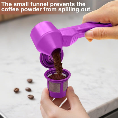 Palksky Coffee Scoop & Funnel for Reusable K Cup Refillable Coffee Pods, 2 Tablespoon Slide Coffee Measuring Funnel Scooper,1PCS