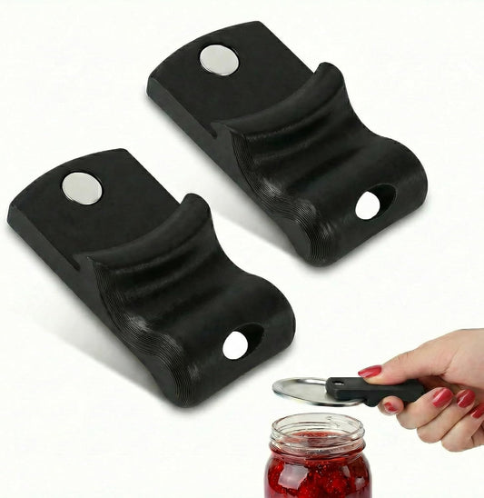 2PC Mason Jar Opener Set, Multifunctional Lid Opener for Regular & Wide - Mouth Canning Jars, Effortless Twist Tool for Tight Lids, Ideal for Kitchen, RV & Camping, Durable & Easy to Use (Black)