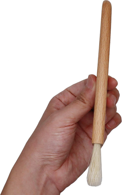 Exceliy 2 Sets Pastry Brushes with Wooden Handle Natural Bristles for Basting Spreading Butter Oil in Barbecue Baking Kitchen Cooking