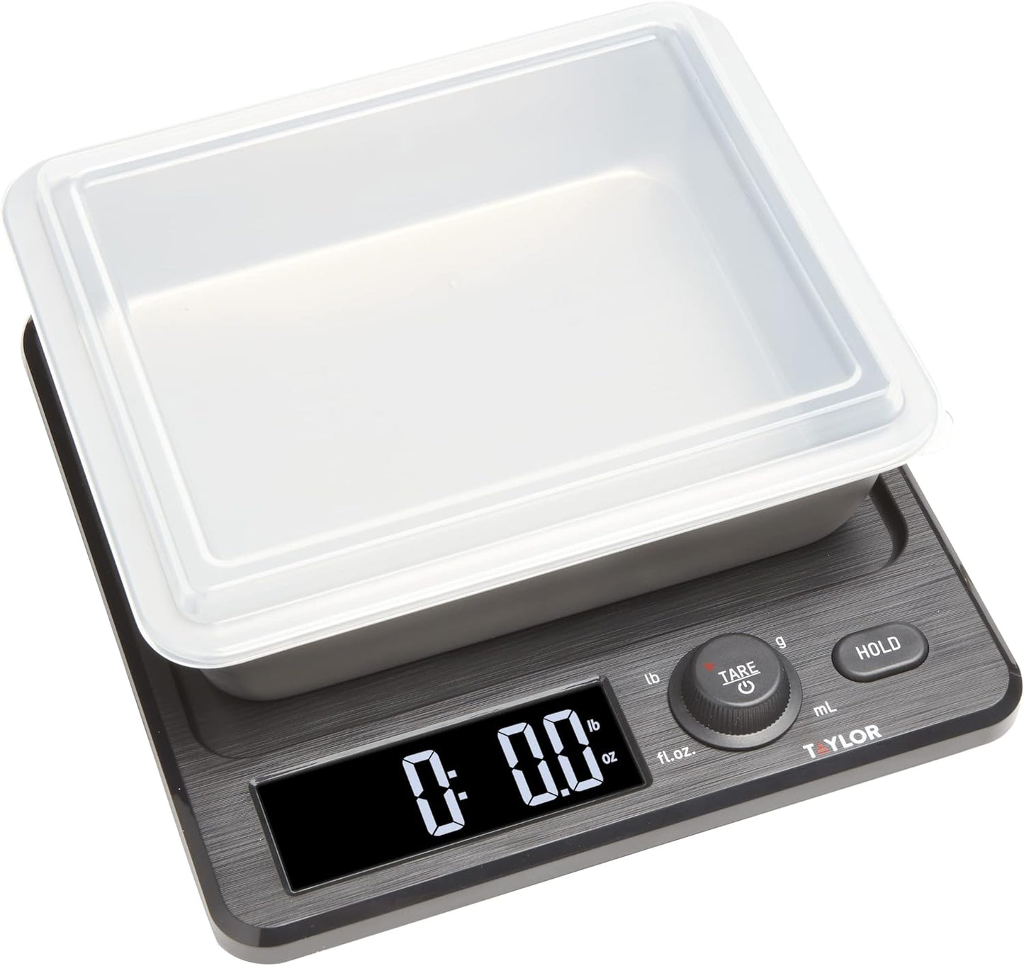 Taylor Waterproof Digital Kitchen Scale, 11 pounds, Black