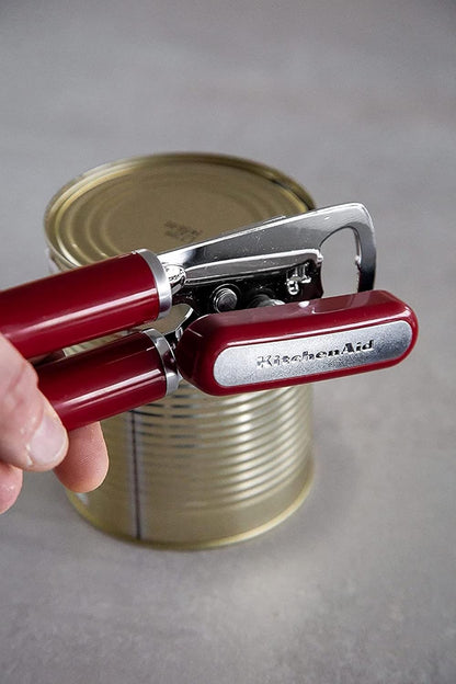 KitchenAid Classic Multifunction Can Opener and Bottle Opener Easy to Use, Razor Sharp Stainless Steel Cutting Wheel, Soft Ergonomic Handles, Black