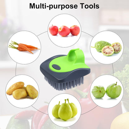 Aodaer 4 Pieces Vegetable Brush Potato Scrubber Brush Silicone Hard and Soft Side Fruit Cleaning Tools for Delicate or Tough-Skinned Vegetables