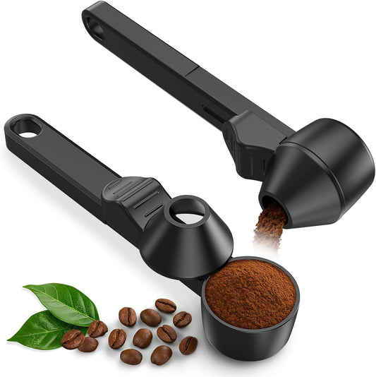 Coffee Scoop & Funnel for Reusable K Cup Refillable Coffee Pods,2 Tablespoon Coffee Scoop for Ground Coffee (1, Black)
