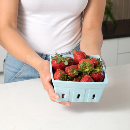 Silicone Berry Bowls – Durable Modern Farmhouse Colander & Storage Basket for Fruits and Vegetables, Refrigerator Organization, Dishwasher Safe, Oven Safe (Set of 3, White)