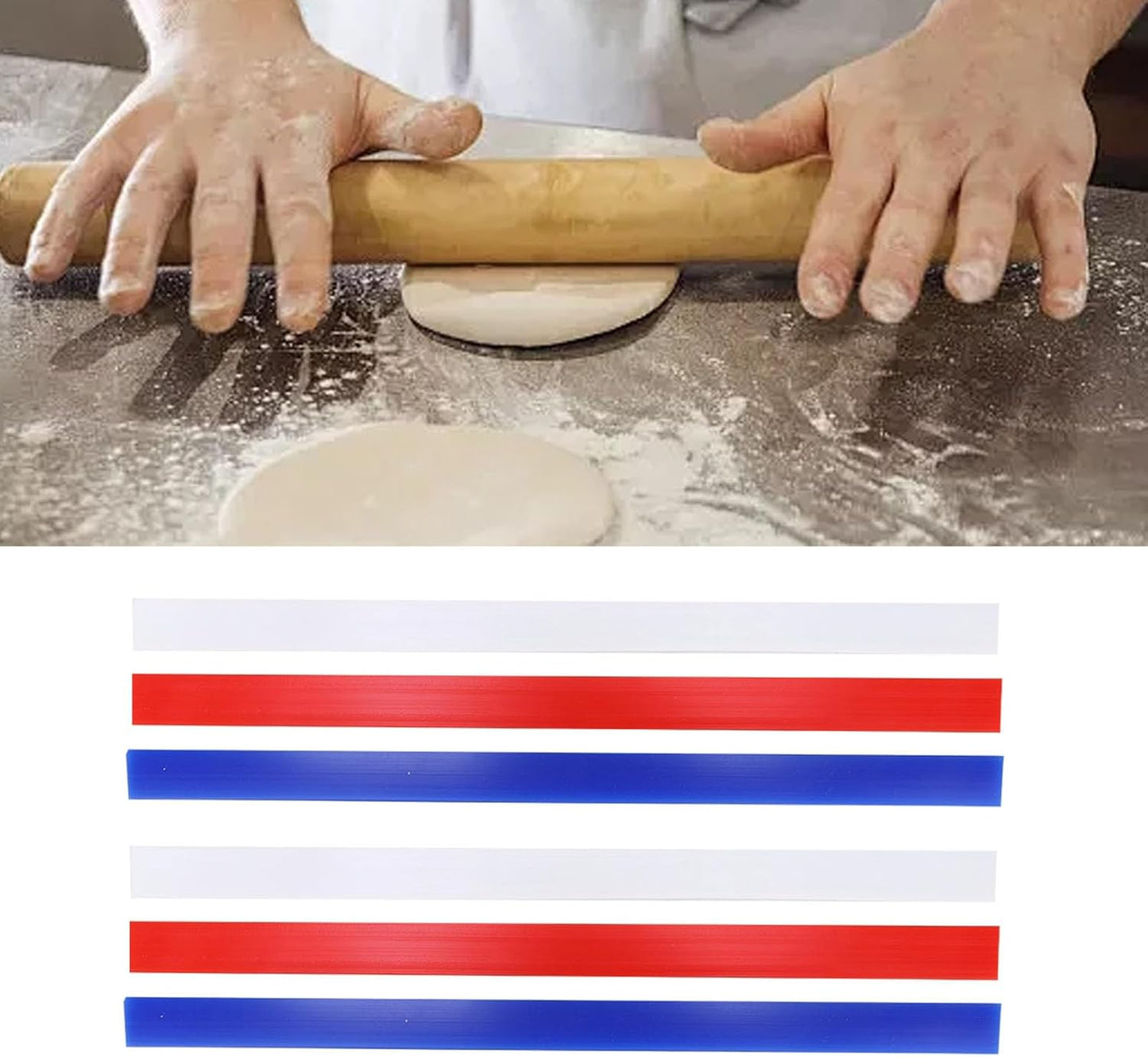 Measuring Dough Strips Baking Food Grade Silicone Professional Rolling Pin Biscuits Pie