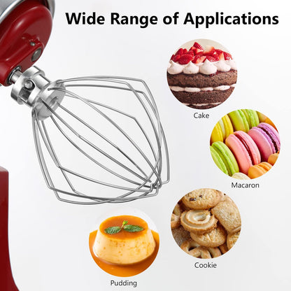 Stand Mixers Accessories 3-Piece Including K45WW Wire Whip & K45DH Dough Hook & K45B Flat Beater fit for Kitchenaid 4.5-5QT Tilt-Head Stand Mixers