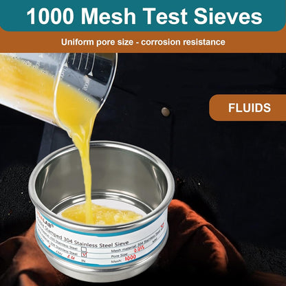 Full 304 Stainless Steel Mesh Sieve Screen, LVDALAB 100 Mesh (0.15mm) Aperture, 2.4inch(6CM) Dia Standard Sample Analysis Test Sieves Sifters Strainer for Industrial Laboratory Homes