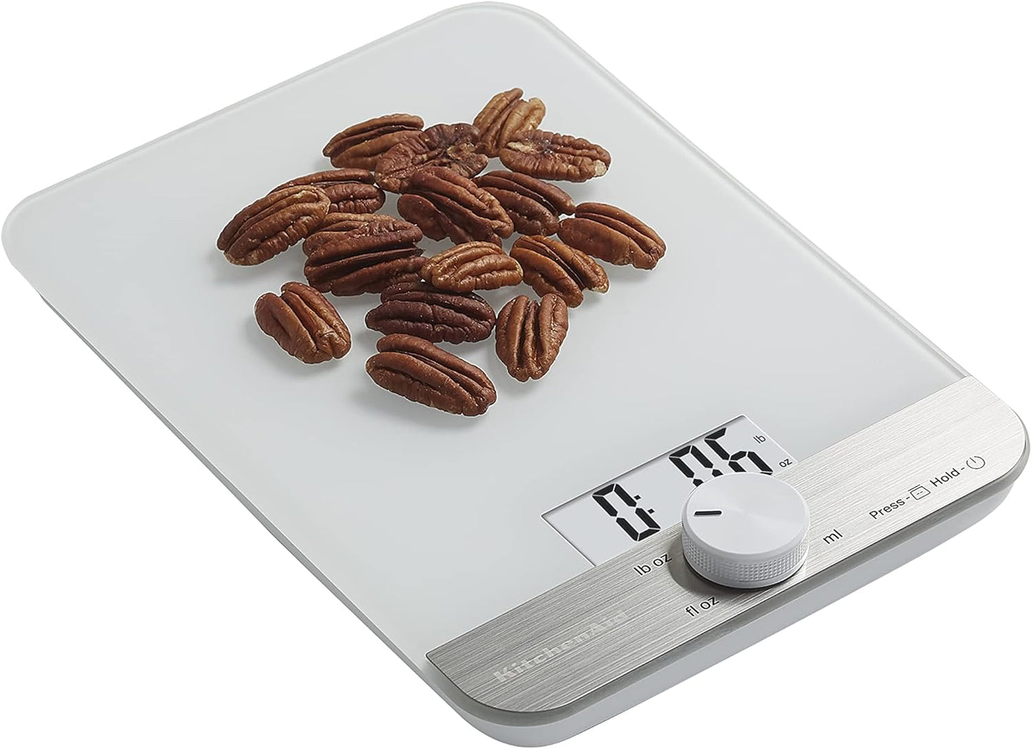 KitchenAid KQ908 Glass Surface 11 Pound Capacity Digital Kitchen and Food Scale, Scale for Food Ounces and Grams, Dry and Liquid Ingredients, Black