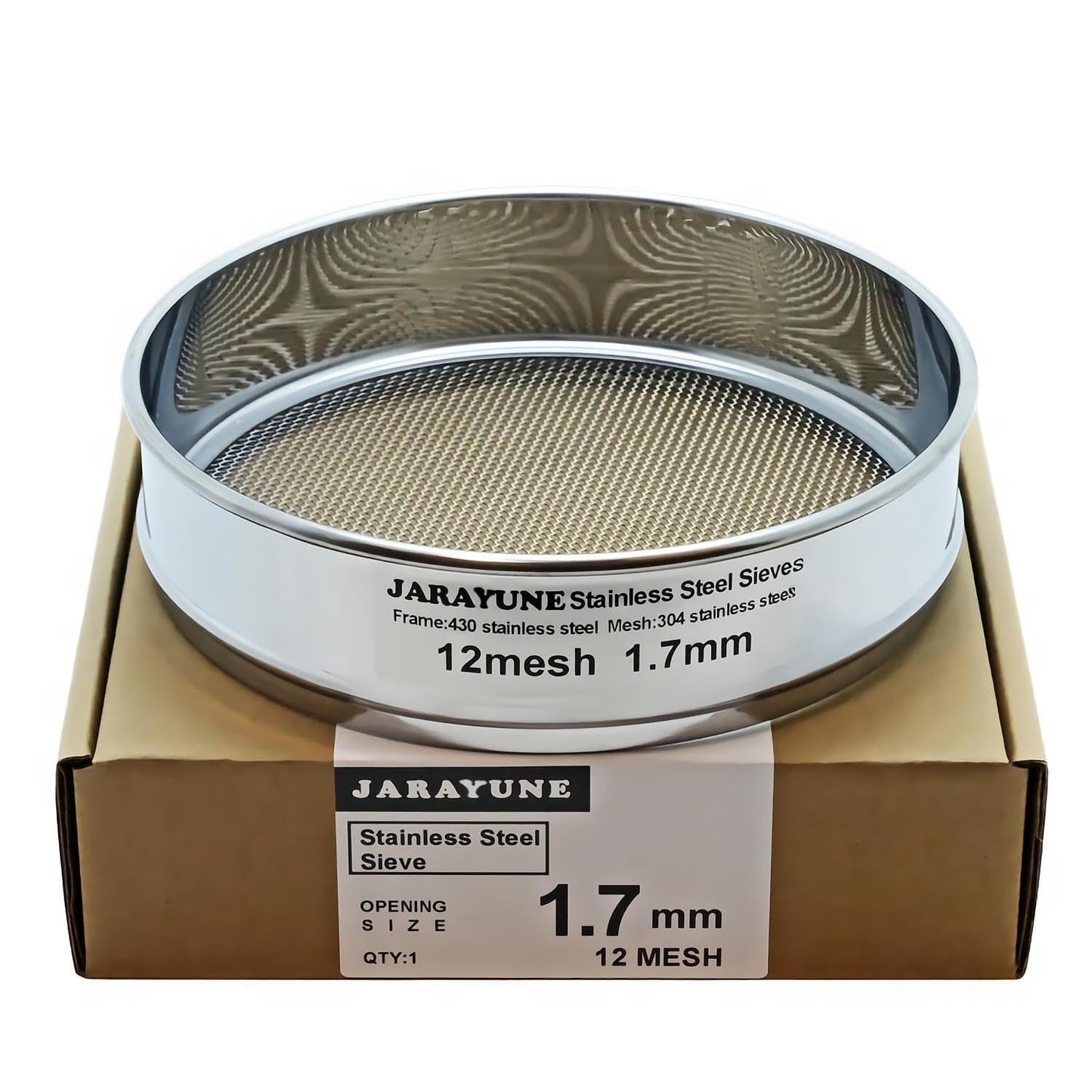 18 Mesh Stainless Steel Lab Sieve, Sturdy 8Inch(20.5cm) Sifter, Fine Mesh Sieve Strainer for Powder Pellet Flour Liquid Filtration-Lab Industrial DIY Household Use