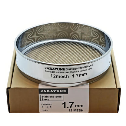 18 Mesh Stainless Steel Lab Sieve, Sturdy 8Inch(20.5cm) Sifter, Fine Mesh Sieve Strainer for Powder Pellet Flour Liquid Filtration-Lab Industrial DIY Household Use