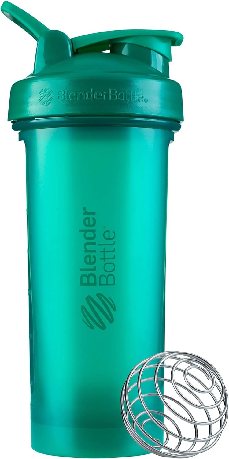 BlenderBottle Classic V2 Shaker Bottle Perfect for Protein Shakes and Pre Workout, 28-Ounce, Clear/Black