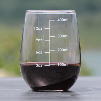 Wine Measuring Cup - Stemless Wine Glass - Engraved Measurement Lines for Portion Control - Ounces and Metric - Large 17 Ounce