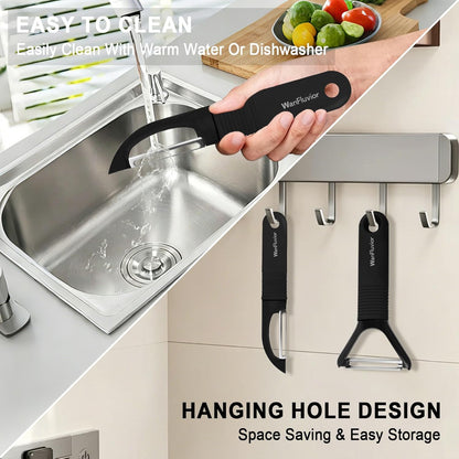Vegetable Peeler, Y-Shaped & I-Shaped Potato Peeler, Swivel Stainless Steel Blades Peelers For Kitchen, Silicone Non-Slip Handles, Perfect For Veggie, Fruit, Carrot, Apple(2pcs)