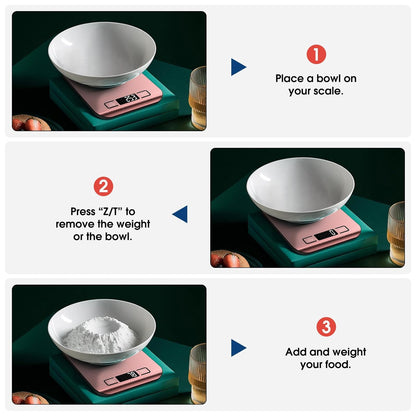 Mik-Nana Food Scale, 22lb Digital Kitchen Scale Weight Grams and Ounces for Baking Cooking Coffee Package Postage, 6 Units with Tare Function, LCD Display, Easy Clean Stainless Steel