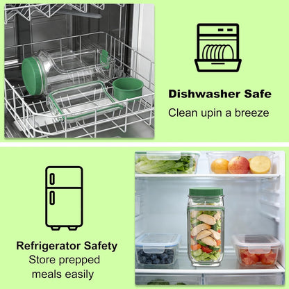 FNHMSL Side-Opening Mason Salad Jar, Portable (35 oZ) 1000ml Salad Container with Leakproof Dressing Cup, Includes Spoon and Cleaning Brush, Perfect for Meal Prep, Gym, Office, Picnic and Travel