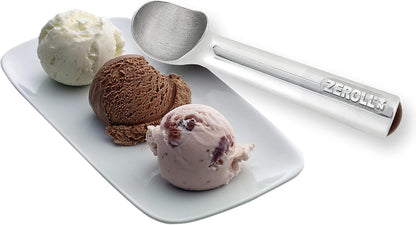 Zeroll Original Ice Cream Scoop Unique Liquid Filled Heat Conductive Handle Simple One Piece Aluminum Design Easy Release Made in USA, 2.5-Ounce, Silver