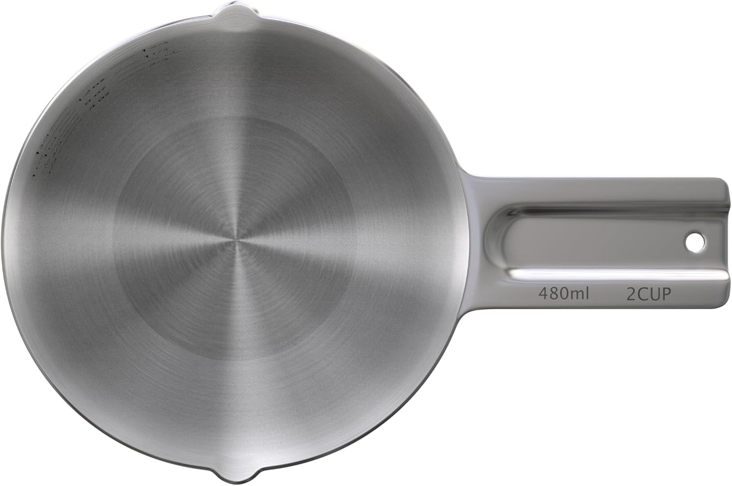 Color Up 2 Cup Measuring Cup, 480ml Stainless Steel Metal, Easy-Pour Spouts, Engraved Markings, Flat Base, Dishwasher Safe, for Dry and Liquid Ingredients