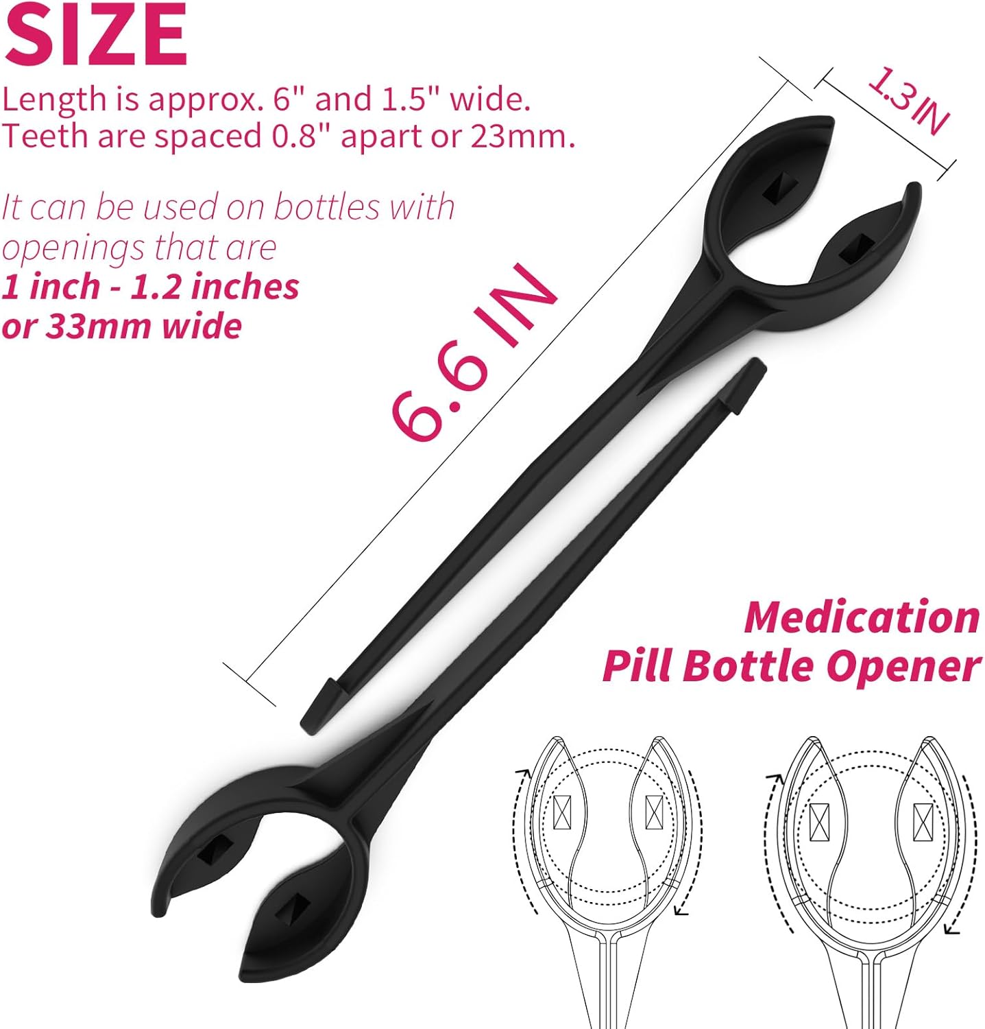 2 Pack Medicine Pill Bottle Opener, 3 In 1 Simple Pill Bottle Opener for Removing Paper Under Cap, Multifunctional Medication Tool,Gift for Seniors/Pharmacist/Technicians,Hospital,Home Use,Pharmacy