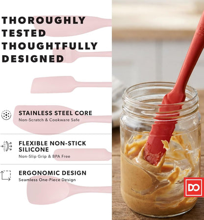 All New DI ORO 6-Piece Silicone Spatula Set - Rubber Kitchen Utensils for Baking, Cooking & Mixing - Heat-Resistant 600°F BPA Free Spatulas for Nonstick Cookware - Dishwasher Safe (Black)