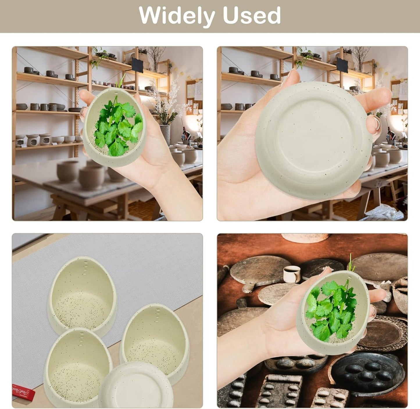 HINGTAI Earthenware Herb Stripping Bowl, Herb Stripper Bowl Ceramic, New Kitchen Tools Supplies, Available in Different Hole Sizes for Peeling the Stemmed Leaves