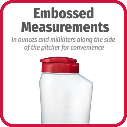 GoodCook 1 Quart Bottle – BPA Free Mixing Pitcher with Lid, Snap Lock Easy Pour Lid, Drink Containers for Fridge, Liquid Storage Container, Jugs for Drinks, Plastic Bottles with Lids