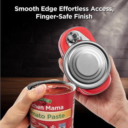 Kitchen Mama Orbit One Rechargeable Electric Can Opener: Hands-free, USB-C Charging, Automatic Stop, Smooth Edge, Safety, Blade for Large Cans, Heavy Duty, Soda and Pop Can, with Storage Box (White)